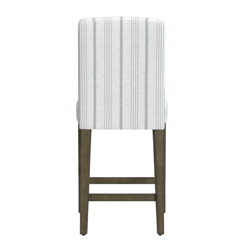 Curved Back Upholstered Counter Stool - Calypso Blue Stripe