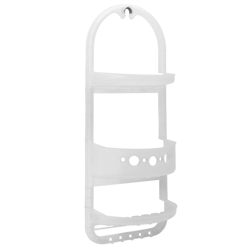 Over-the-Shower Caddy with 2 Shelves & Deep Basket - Rustproof Plastic