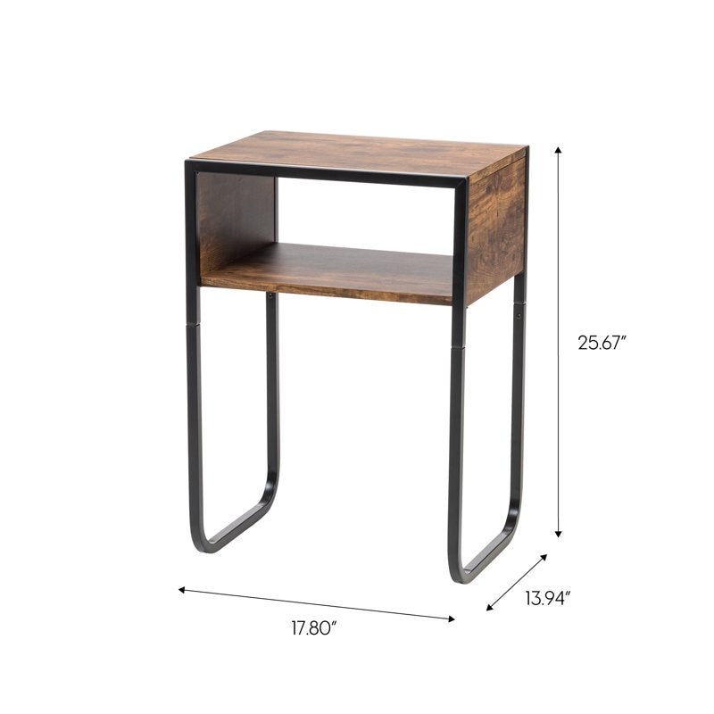 A-Shape Wood and Metal Accent Table - Versatile Side Table