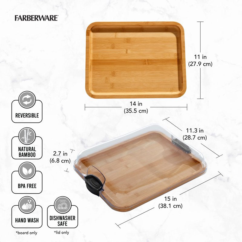 Bamboo Charcuterie Board with Compartment - 11x14