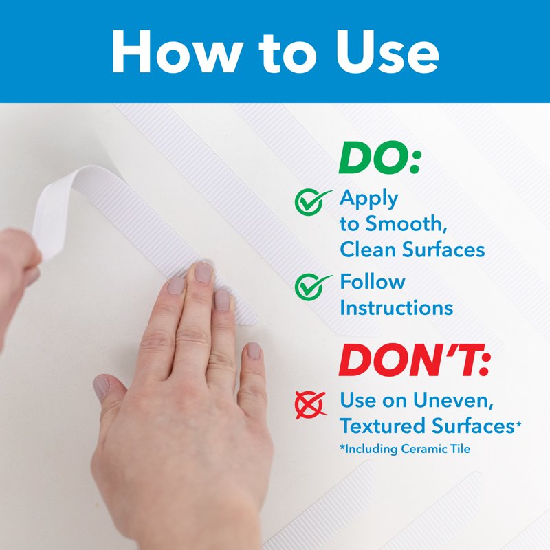 3 Pack Adhesive Bathtub Treads White Non-Slip Safety Strips 8.75 Inch