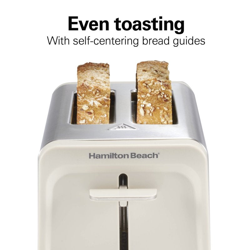 2 Slice Toaster with Wide Slots and Bagel Function - Beige
