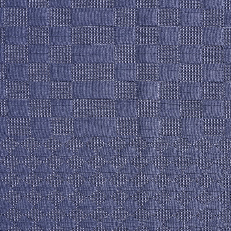 Nightshade Blue Check Matelassé Fabric Shower Curtain - Drew Barrymore - 72 x 72 Inches