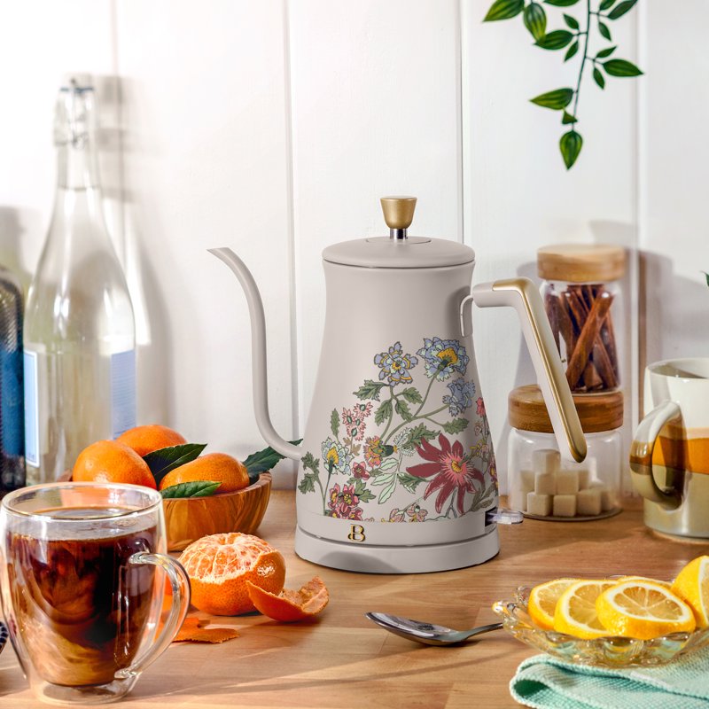 1L Electric Gooseneck Kettle - 1200W, Wildflower Porcini Taupe