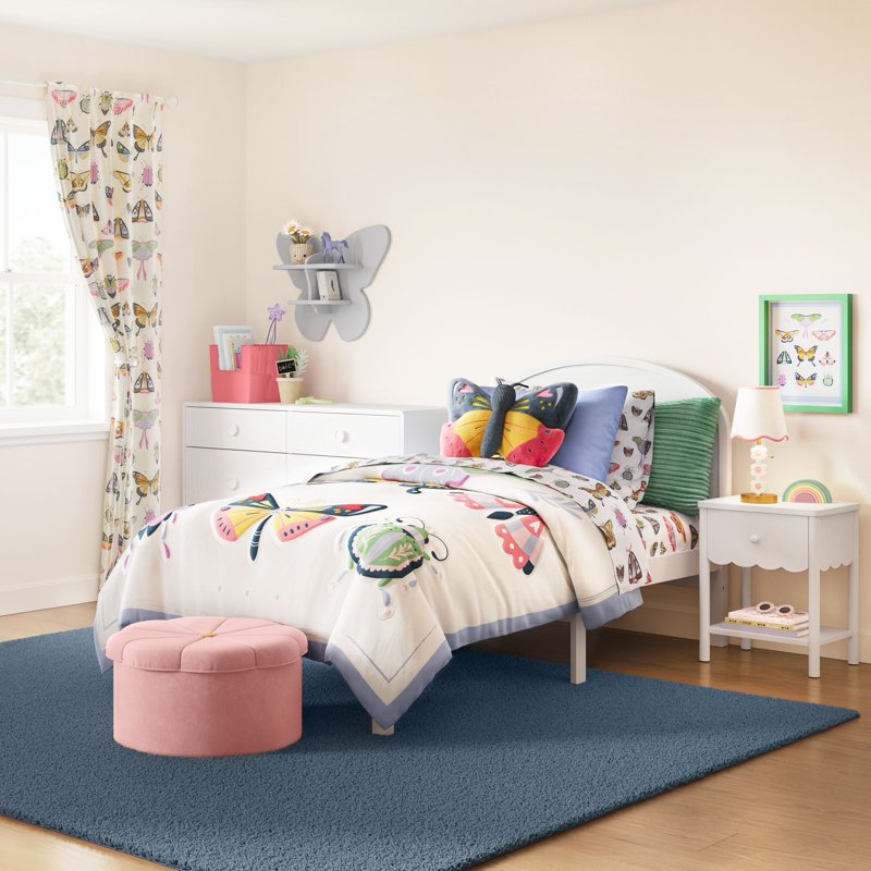 Kids Body Pillow with Removable Plush Ribbed Corduroy Cover - Light Green, 48x20 inches