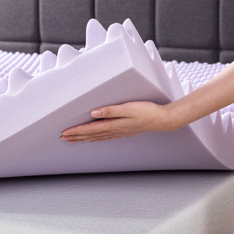 King 4-Inch Memory Foam Egg Crate Mattress Topper with Lavender Infusion
