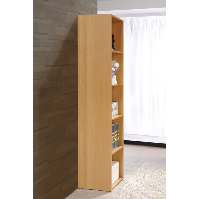 5-Shelf Multi-Purpose Bookcase - Slim Design for Any Room