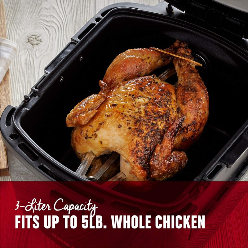 Air Fryer with Rotisserie - 3L Capacity, Exclusive Rotating Basket