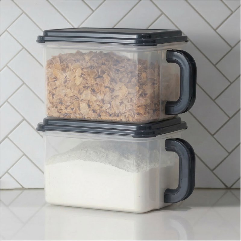 Mainstays Medium Plastic Canister with Handle - 21 Cups, 2 Pack