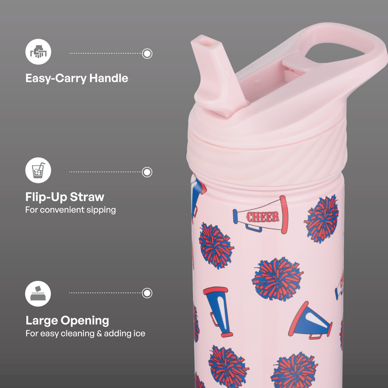 26oz Stainless Steel Ranger Water Bottle with Easy Sip Straw - Cheer