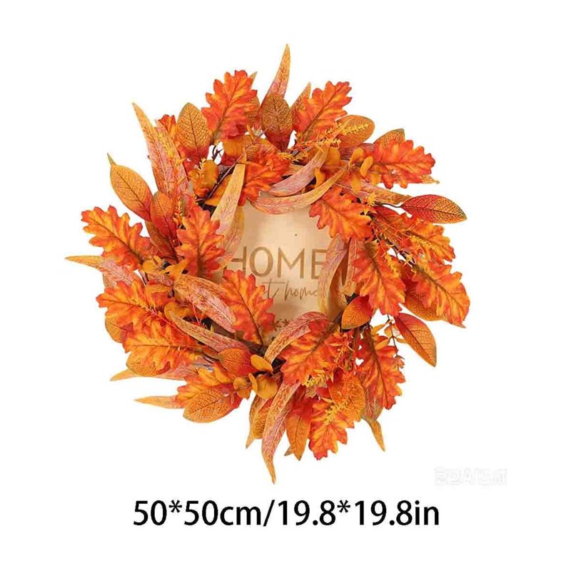 Thanksgiving Fall Front Door Wreath - Artificial Harvest Decor, Indoor Outdoor Wall Hanging - Variation 002-Thanksgiving