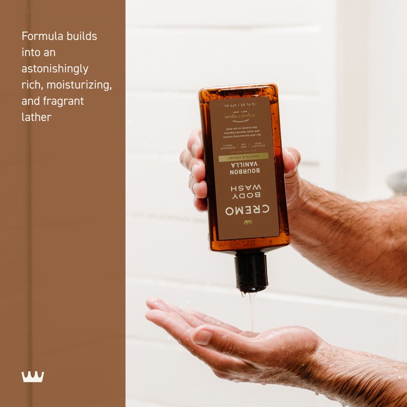 Bourbon Vanilla Body Wash for Men, 16 oz - Moisturizing Cleanse