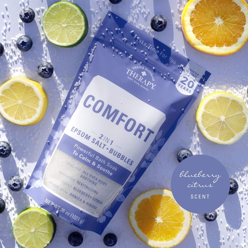 Epsom Bath Soak with Bubbles - Blueberry Citrus Scent