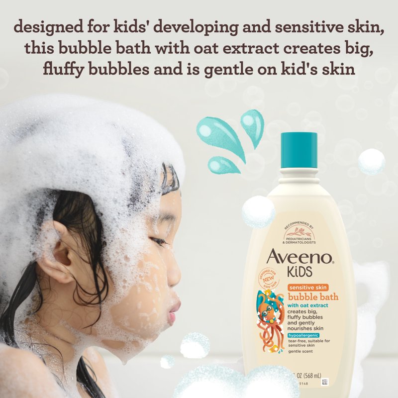 Kids Bubble Bath with Oat Extract for Sensitive Skin - 19.2 fl oz