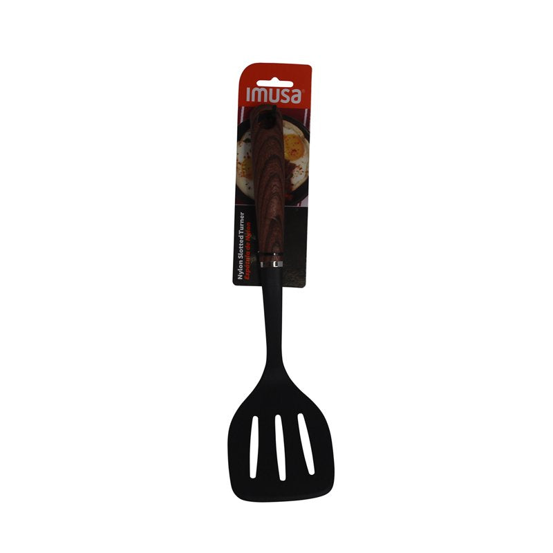 Slotted Turner with Wood Look Handle - 13 Inch Nylon Turner
