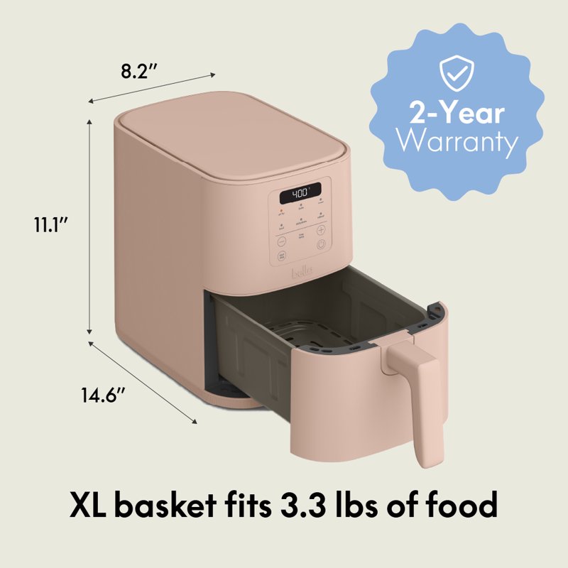 4 Qt Slim Digital Air Fryer with EverGood™ Nonstick Coating - Blossom