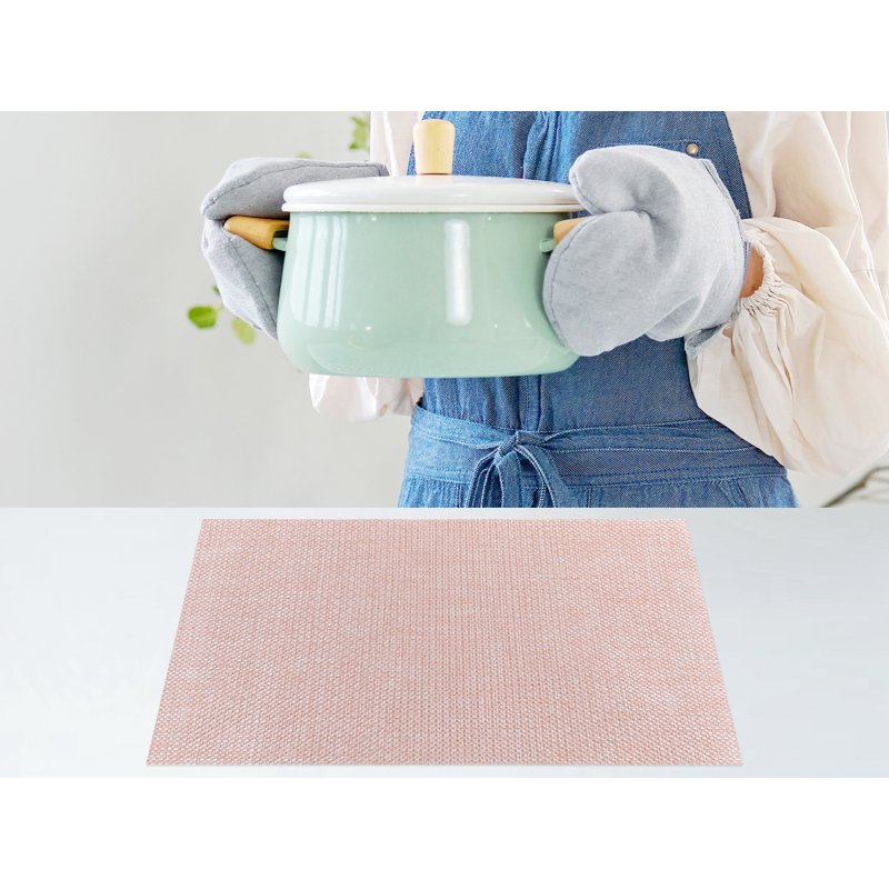 Washable Placemats Set of 6 for Dining Table - Pink