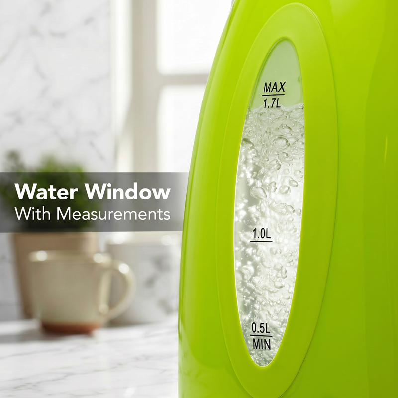 Electric Kettle - 1.7L Fast Boil - Green