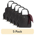 Large Insulated Lunch Bag for Women - 5 Pack with Scarf - Cheetah Black
