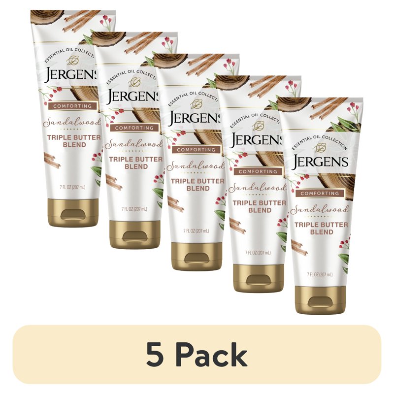 Vanilla Sandalwood Body Butter Moisturizer for Dry Skin - 5 Pack, 7 oz Each