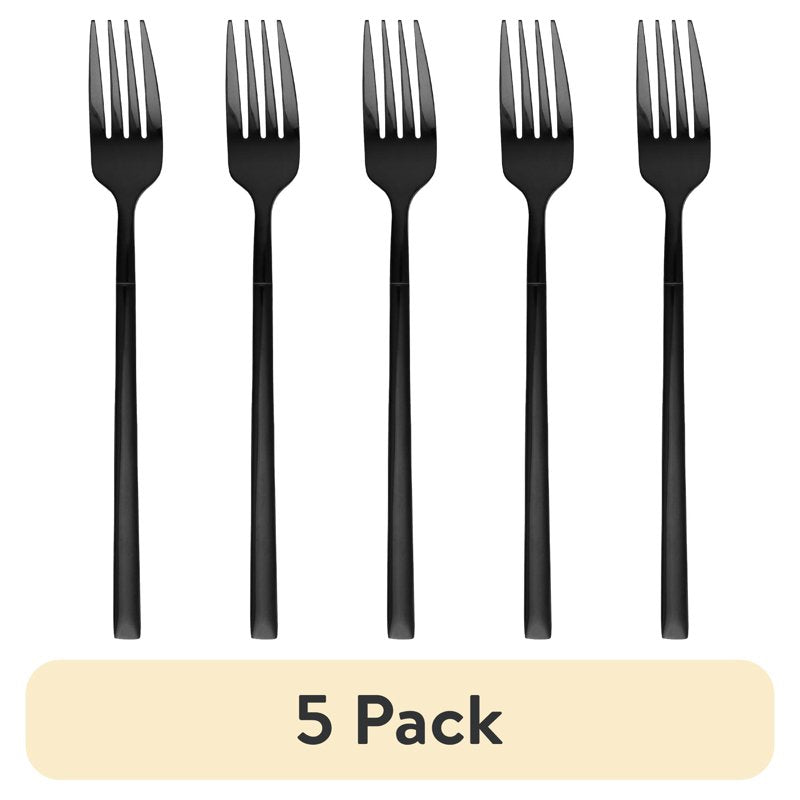 Black Stainless Steel Salad Forks - 5 Pack