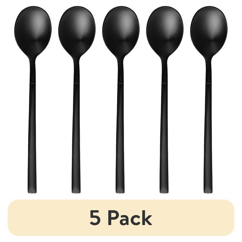 5 Pack Black Stainless Steel Sugar Spoons - Thyme & Table