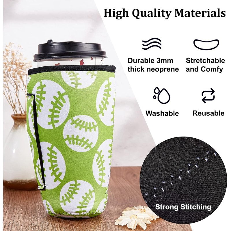 Reusable Neoprene Drink Sleeve Holder for Iced Coffee - 186x140mm