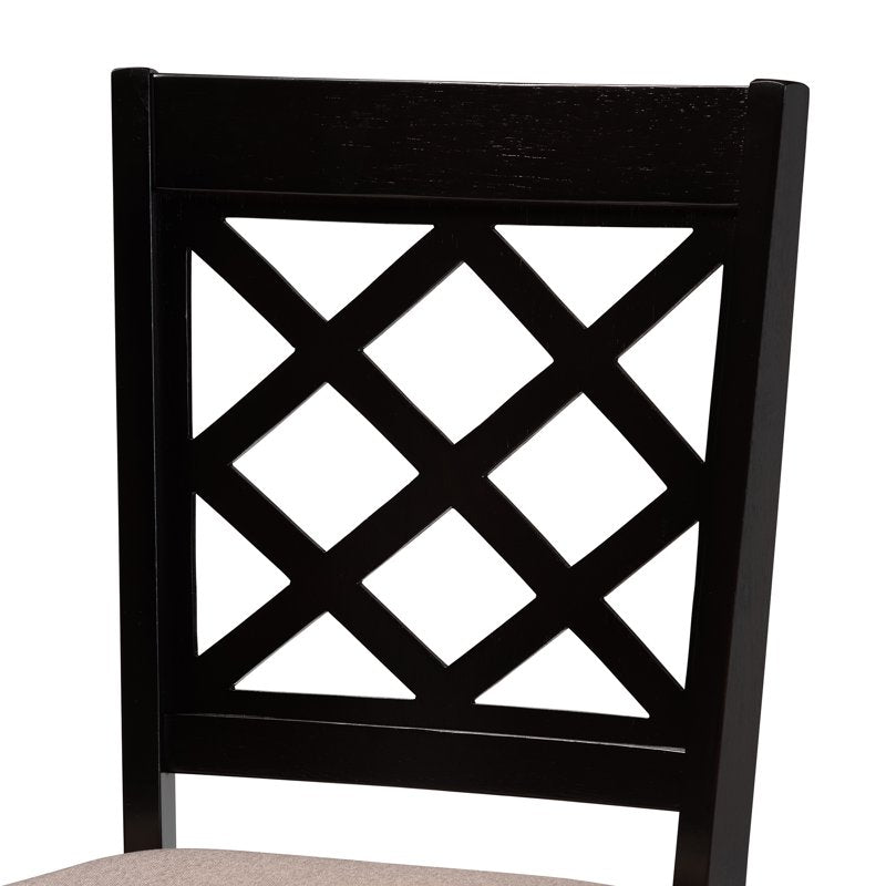 Modern Dark Brown Dining Set with 1 Table & 6 Chairs