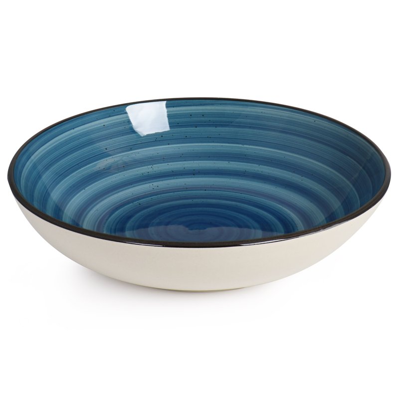 24 Piece Stoneware Dinnerware Set - Dark Blue