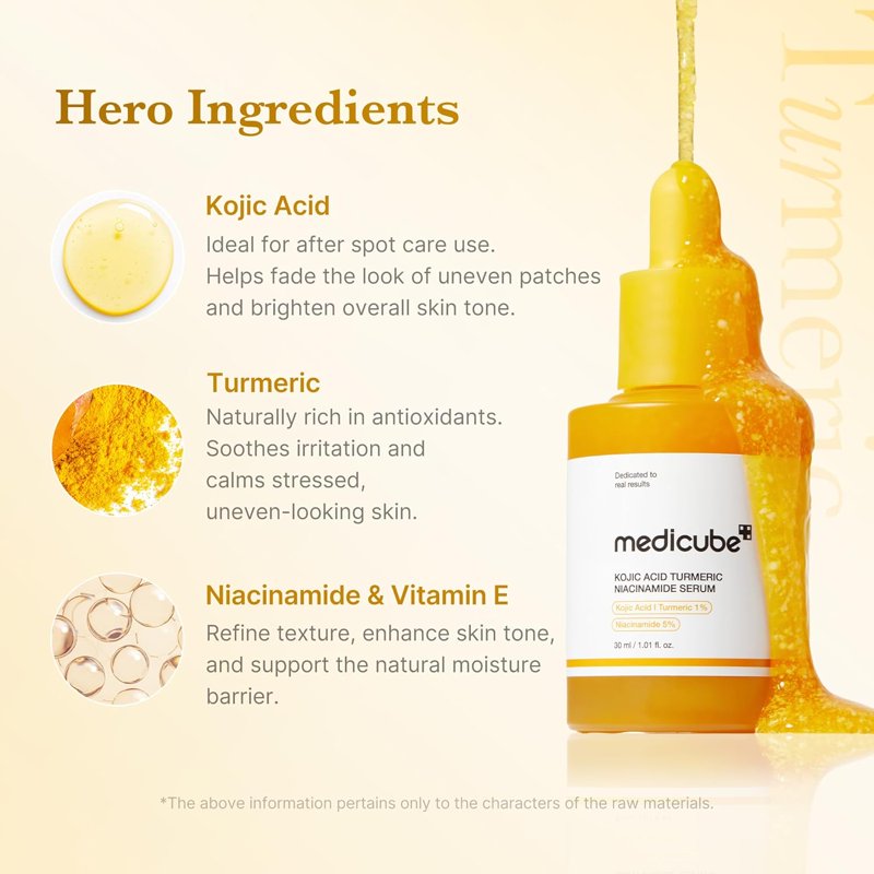 Kojic Acid Turmeric Niacinamide Serum - Brightening Face Serum, 1.01 fl oz