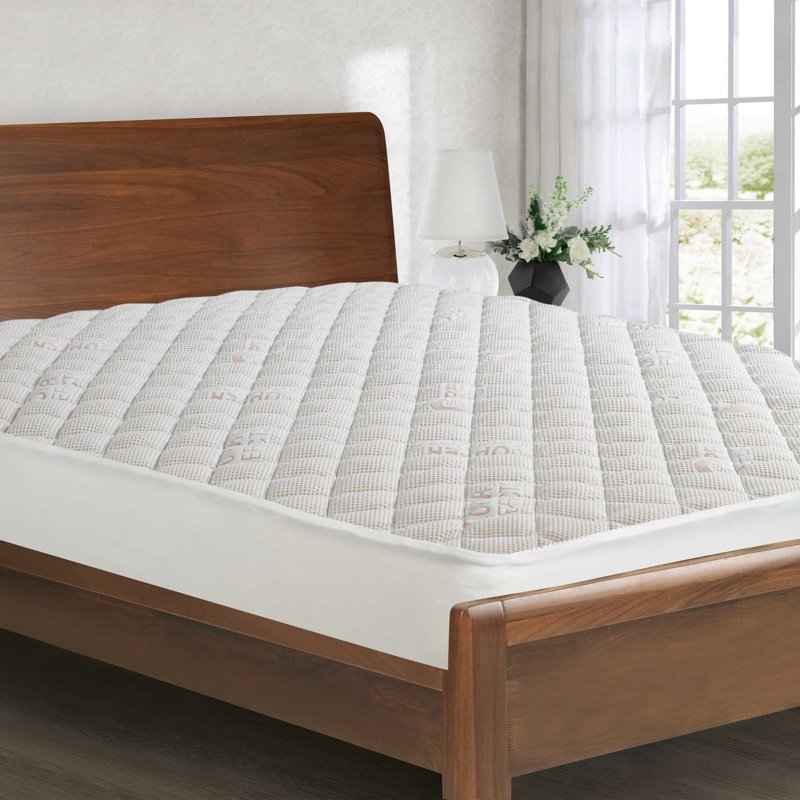 Twin All-in-One Copper Antimicrobial Mattress Pad - Water-Resistant & Hypoallergenic