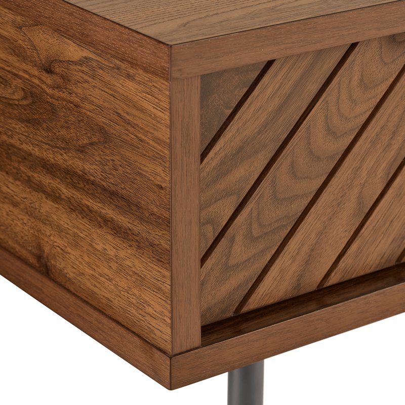 Rectangular Coffee Table with Storage - Walnut Brown