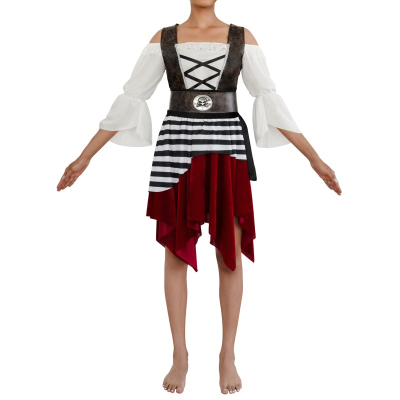 High Seas Beauty Pirate Costume for Adults Women Size L - Swashbuckling Halloween Outfit