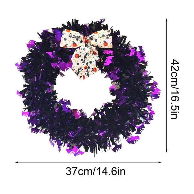 Halloween Wreath for Front Door - Spooky Fall Home Decor - B