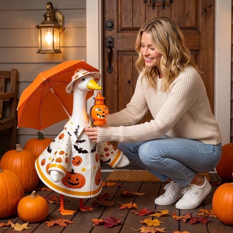Halloween Porch Goose Costume Set - 23 Inch Outdoor Garden Decor R_48