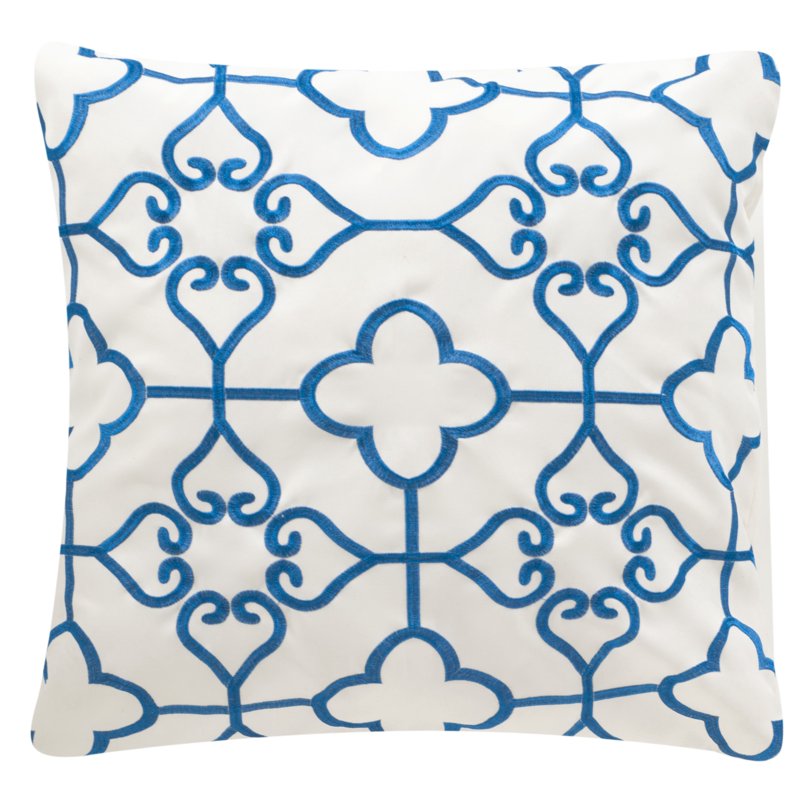 Outdoor Indoor/Outdoor Pillow Set - Royal Blue & Cream, 20x20, Set of 2