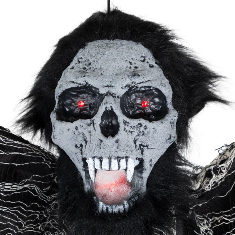 Animated Hanging Zombie Vampire Halloween Decoration - Lights & Sound, 5 Feet
