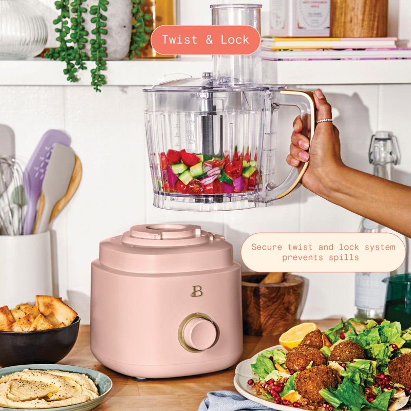 10-Cup Food Processor with Accessories - Rose