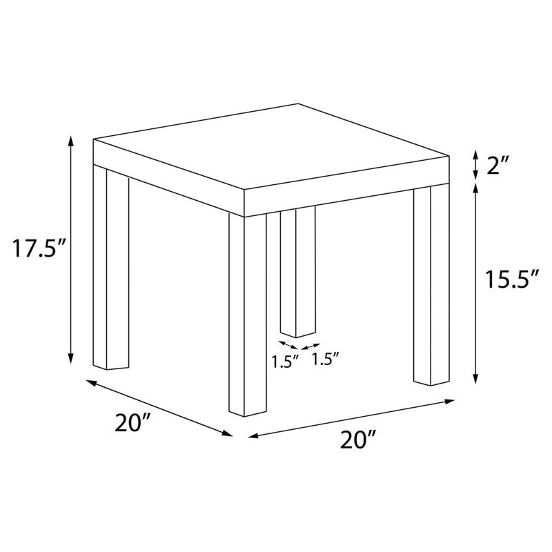 Parsons End Table - Classic Walnut Finish, Minimal Assembly