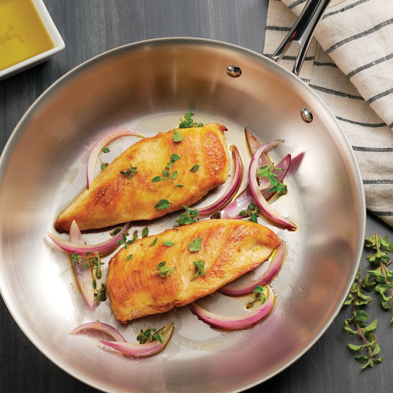 Stainless Steel Fry Pan - 10 in Tri-Ply Clad Cookware