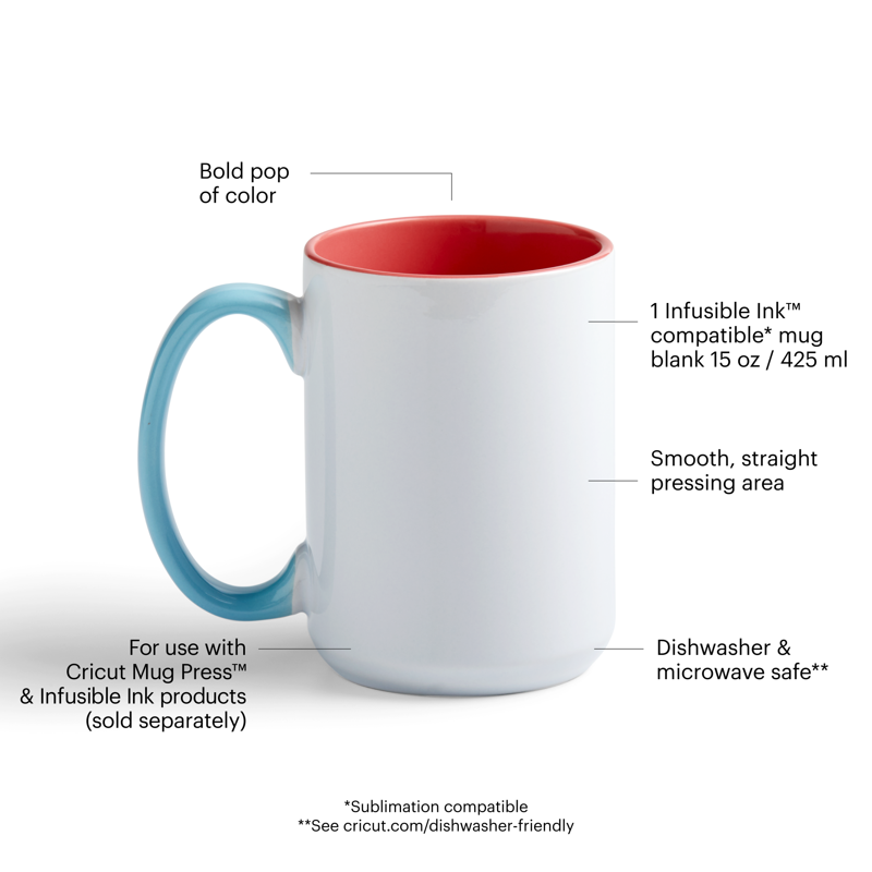 Beveled Ceramic Mug Blank - Reef, 15 oz/425 ml