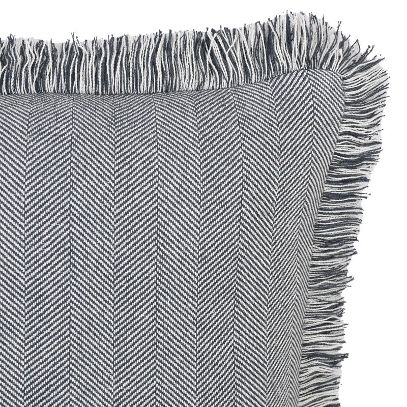 Gray Herringbone Decorative Pillow Set - 20x20 Inch, 2-Piece Cotton Cover