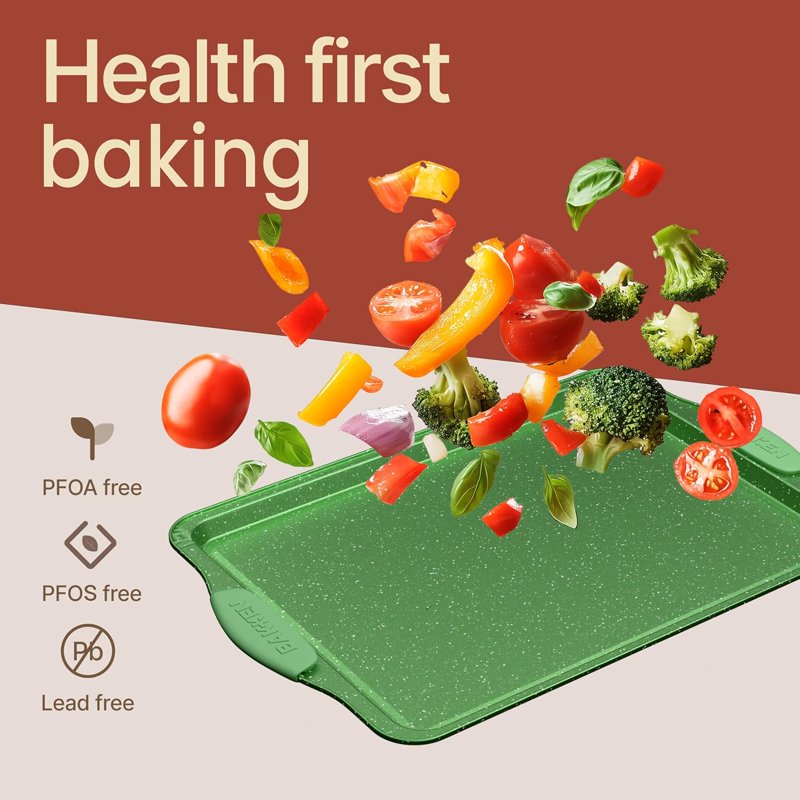 Nonstick Green Marble Baking Pan Set - 8-Piece Bakeware Set