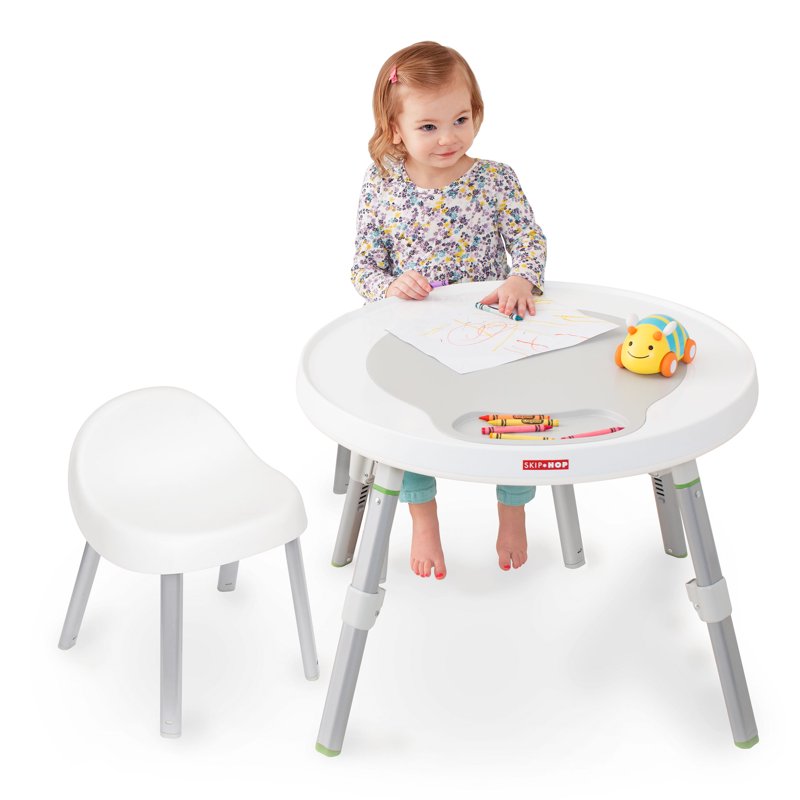 Kids Chair Set - Ergonomic Design with Metal Legs - White