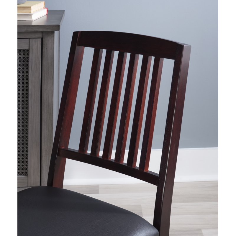 Folding Dining Chairs Set of 2 - Espresso Brown Mission Back