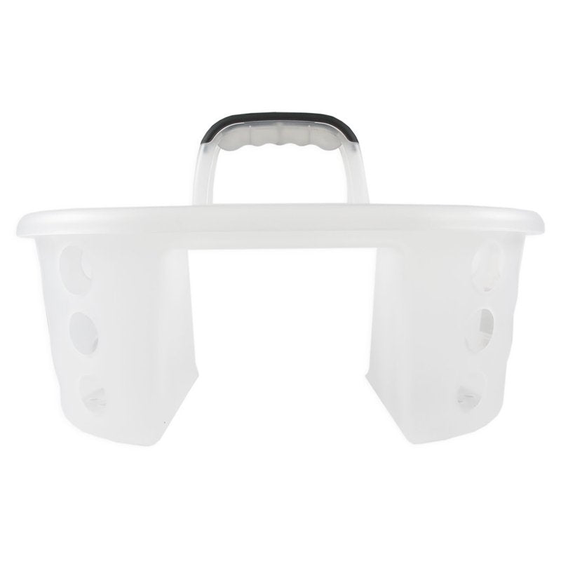 (3 Pack) Mainstays Portable Shower Caddy - Frosty White Plastic, 4 Compartments