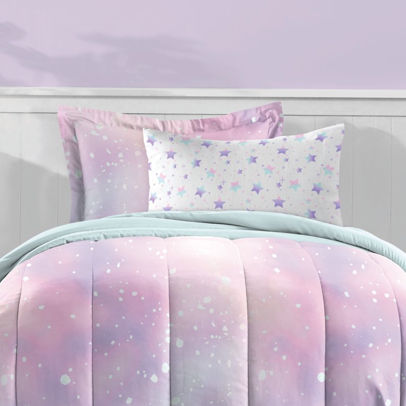 Full-Size Child Comforter Set - Pink Twilight 7 Piece Microfiber Bedding