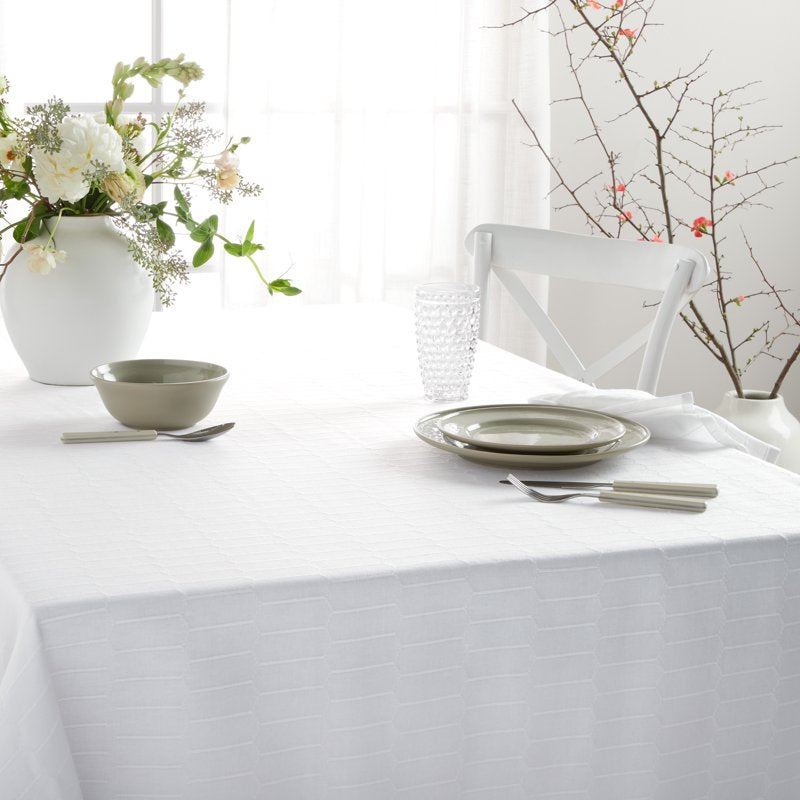Honeycomb Fabric Tablecloth - White, 60" x 84"