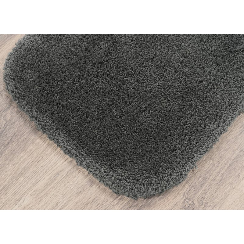 Dark Gray Washable Nylon Bathroom Runner 22x60 Inch - Garland Rugs