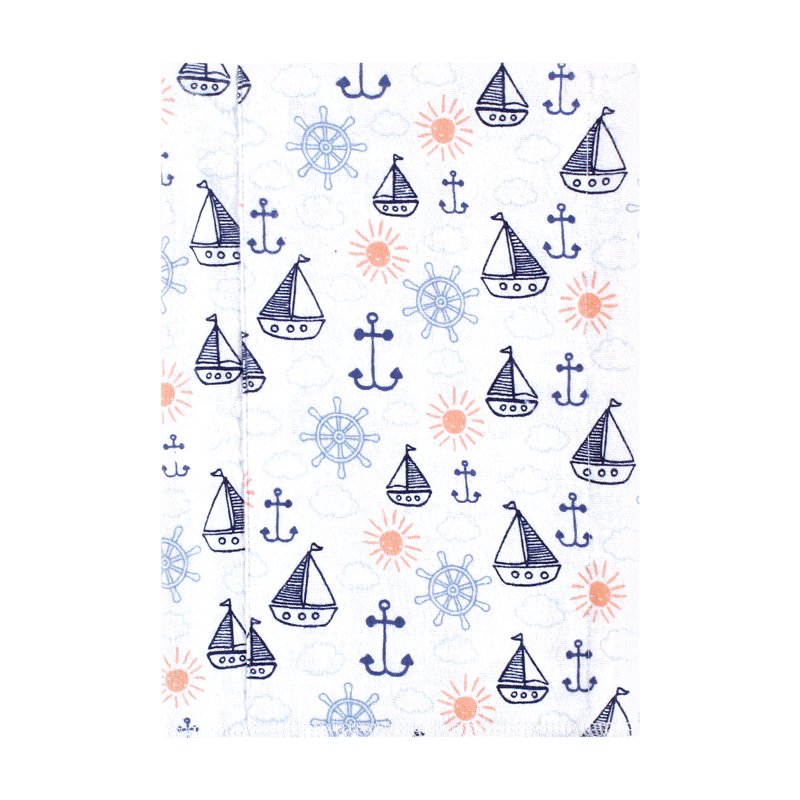 Flannel Burp Cloths for Babies - Sunshine and Sailboats 4-Pack